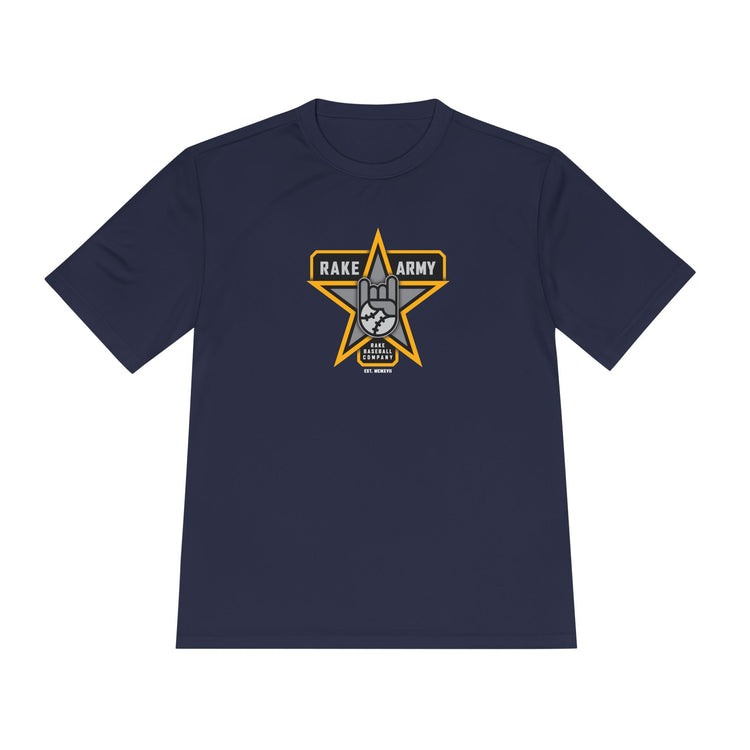 Rake Army Dry Fit Tee - Rake Baseball Company - RAKE BASEBALL | BASEBALL T-SHIRT | BASEBALL CLOTHING | GOOD VIBES ONLY