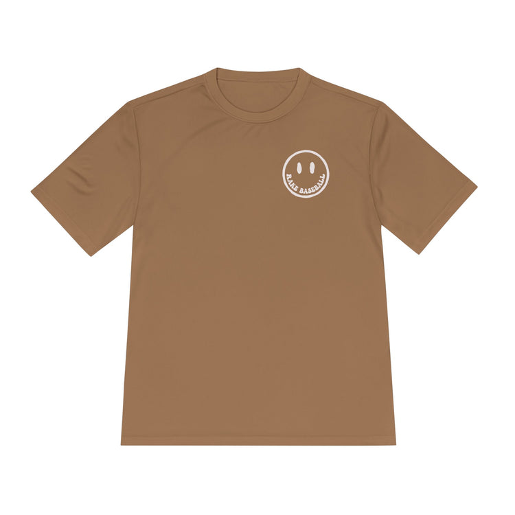 Rake Smile Dry Fit Tee - Rake Baseball Company - RAKE BASEBALL | BASEBALL T-SHIRT | BASEBALL CLOTHING | GOOD VIBES ONLY