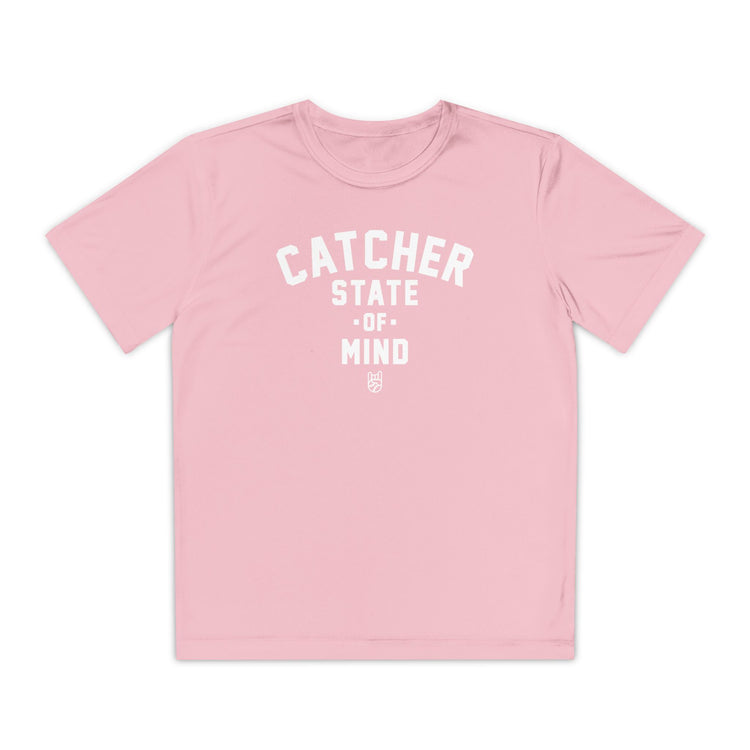 Kids Catcher State Of Mind Dry Fit Tee - Rake Baseball Company - RAKE BASEBALL | BASEBALL T-SHIRT | BASEBALL CLOTHING | GOOD VIBES ONLY
