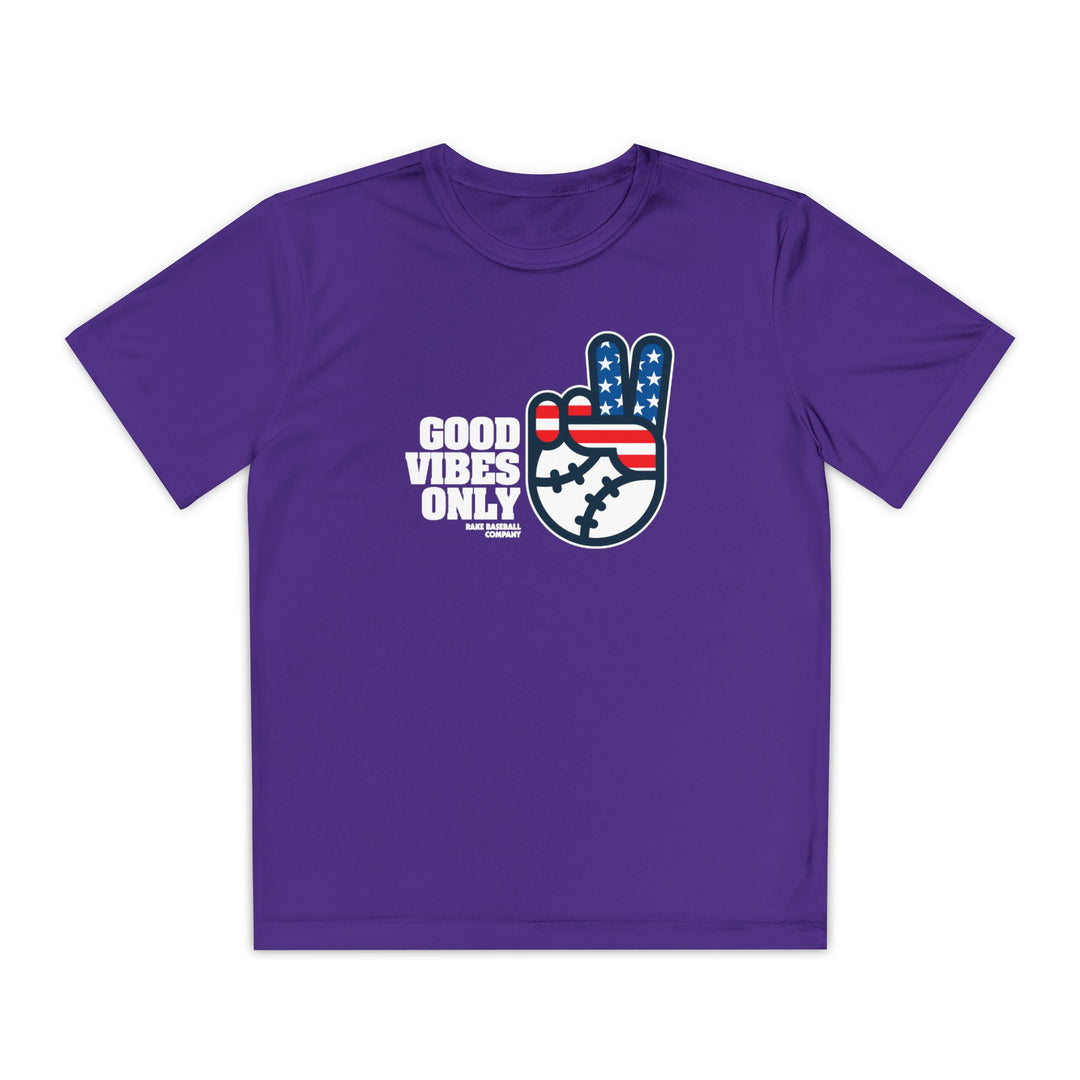 Kids GVO Stars and Stripes Edition Dry Fit Tee - Rake Baseball Company - RAKE BASEBALL | BASEBALL T-SHIRT | BASEBALL CLOTHING | GOOD VIBES ONLY