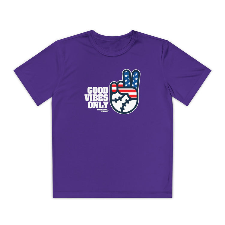 Kids GVO Stars and Stripes Edition Dry Fit Tee - Rake Baseball Company - RAKE BASEBALL | BASEBALL T-SHIRT | BASEBALL CLOTHING | GOOD VIBES ONLY