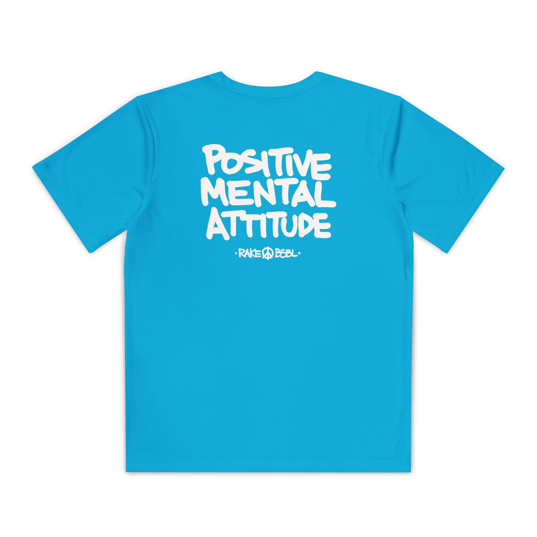 Kids Positive Mental Attitude Dry Fit Tee - Rake Baseball Company - RAKE BASEBALL | BASEBALL T-SHIRT | BASEBALL CLOTHING | GOOD VIBES ONLY