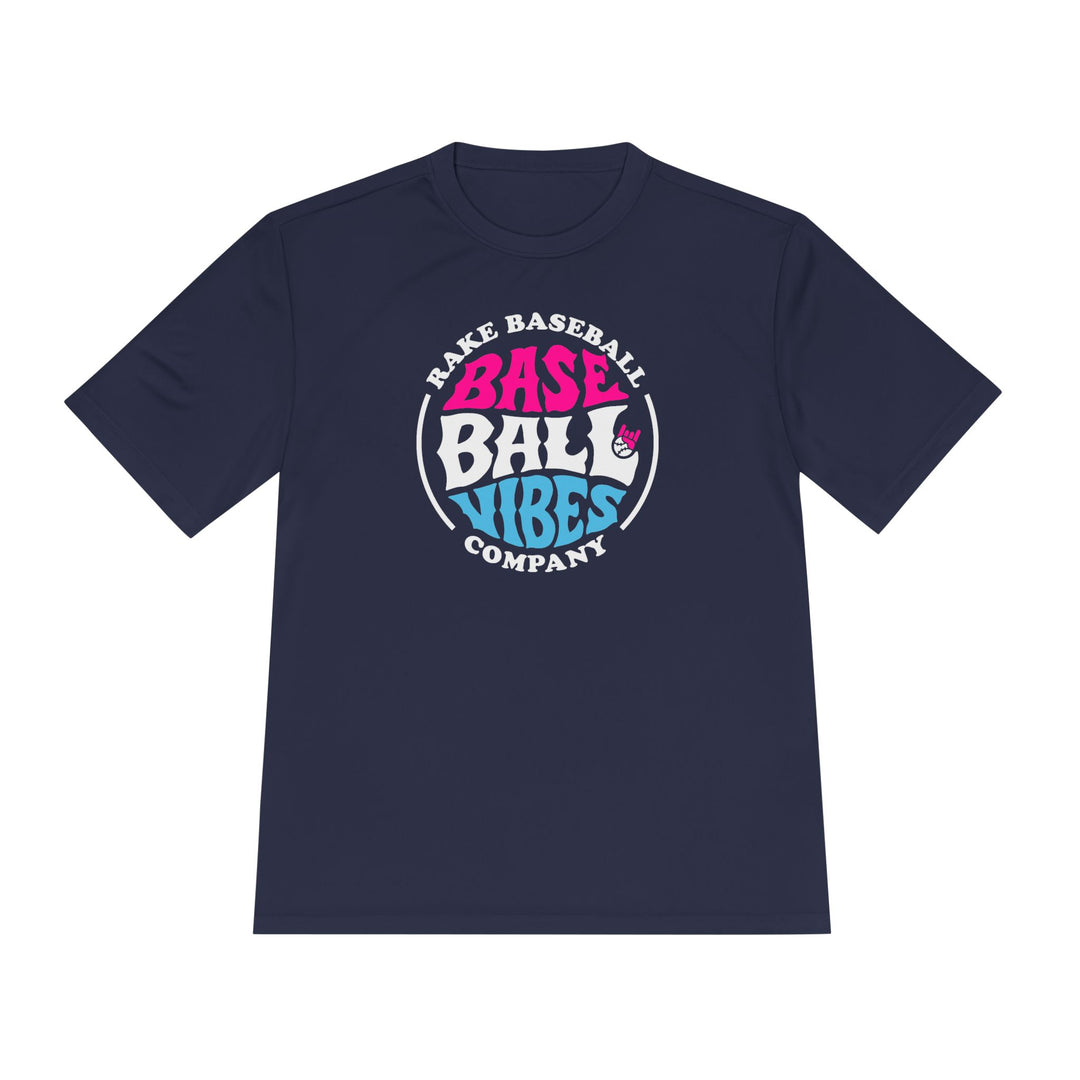 Baseball Vibes Dry Fit Tee - Rake Baseball Company - RAKE BASEBALL | BASEBALL T-SHIRT | BASEBALL CLOTHING | GOOD VIBES ONLY