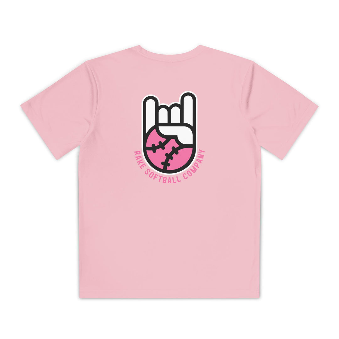 Kids Rake Softball Company Dry Fit Tee - Rake Baseball Company - RAKE BASEBALL | BASEBALL T-SHIRT | BASEBALL CLOTHING | GOOD VIBES ONLY