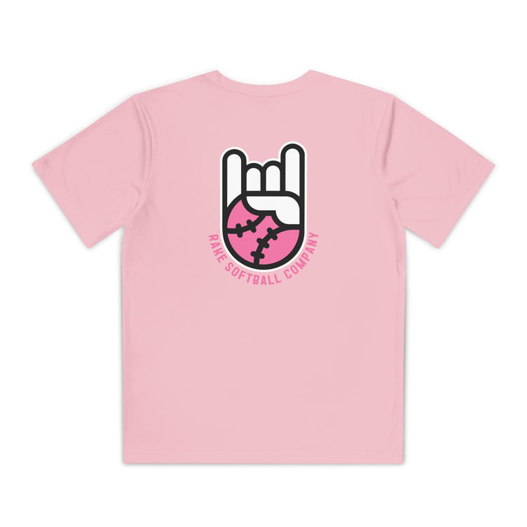 Kids Rake Softball Company Dry Fit Tee - Rake Baseball Company - RAKE BASEBALL | BASEBALL T-SHIRT | BASEBALL CLOTHING | GOOD VIBES ONLY