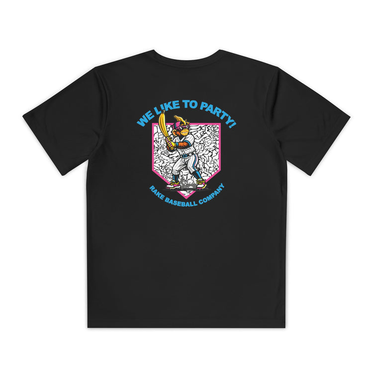 Kids Party Animals Inspired Dry Fit Tee - Rake Baseball Company - RAKE BASEBALL | BASEBALL T-SHIRT | BASEBALL CLOTHING | GOOD VIBES ONLY