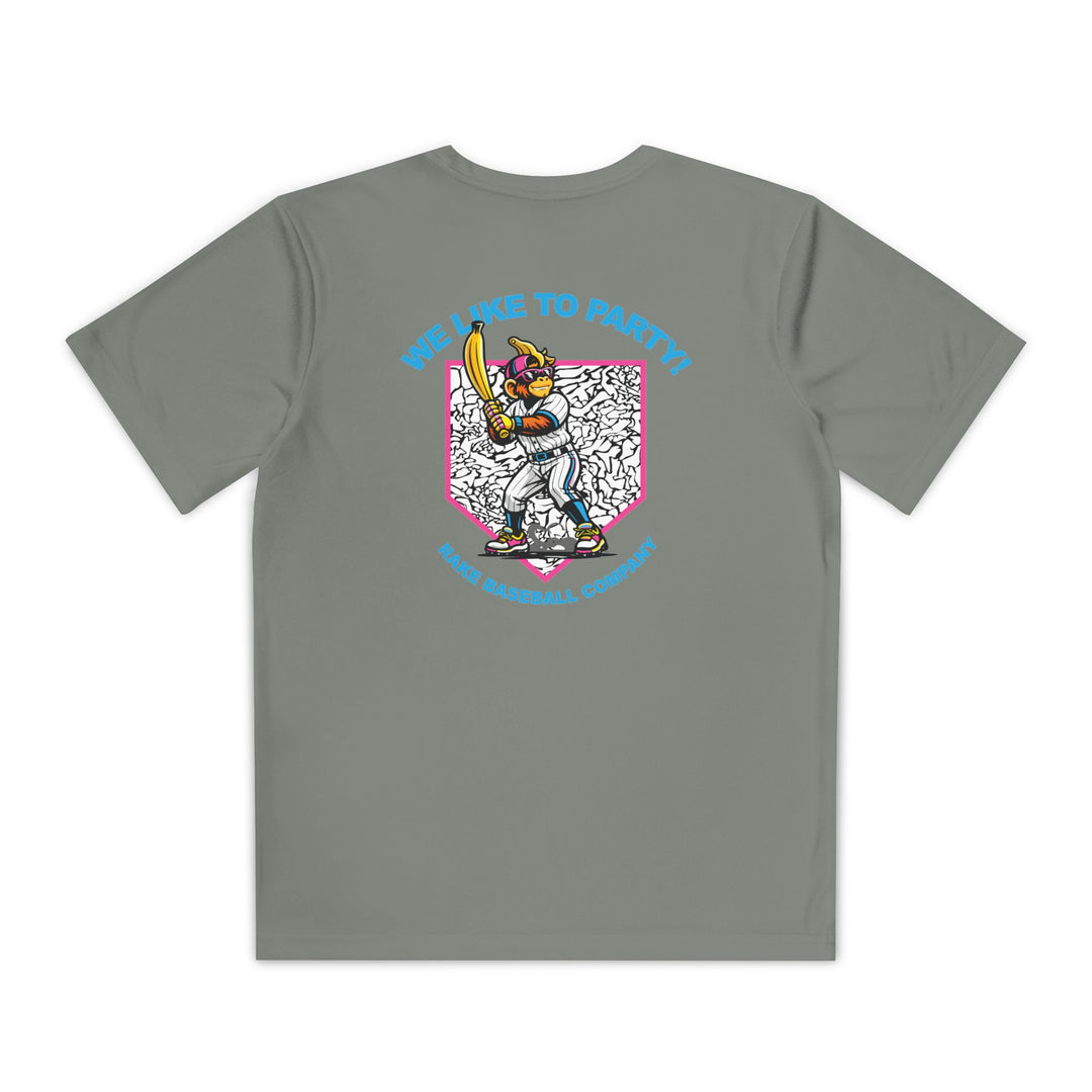 Kids Party Animals Inspired Dry Fit Tee - Rake Baseball Company - RAKE BASEBALL | BASEBALL T-SHIRT | BASEBALL CLOTHING | GOOD VIBES ONLY