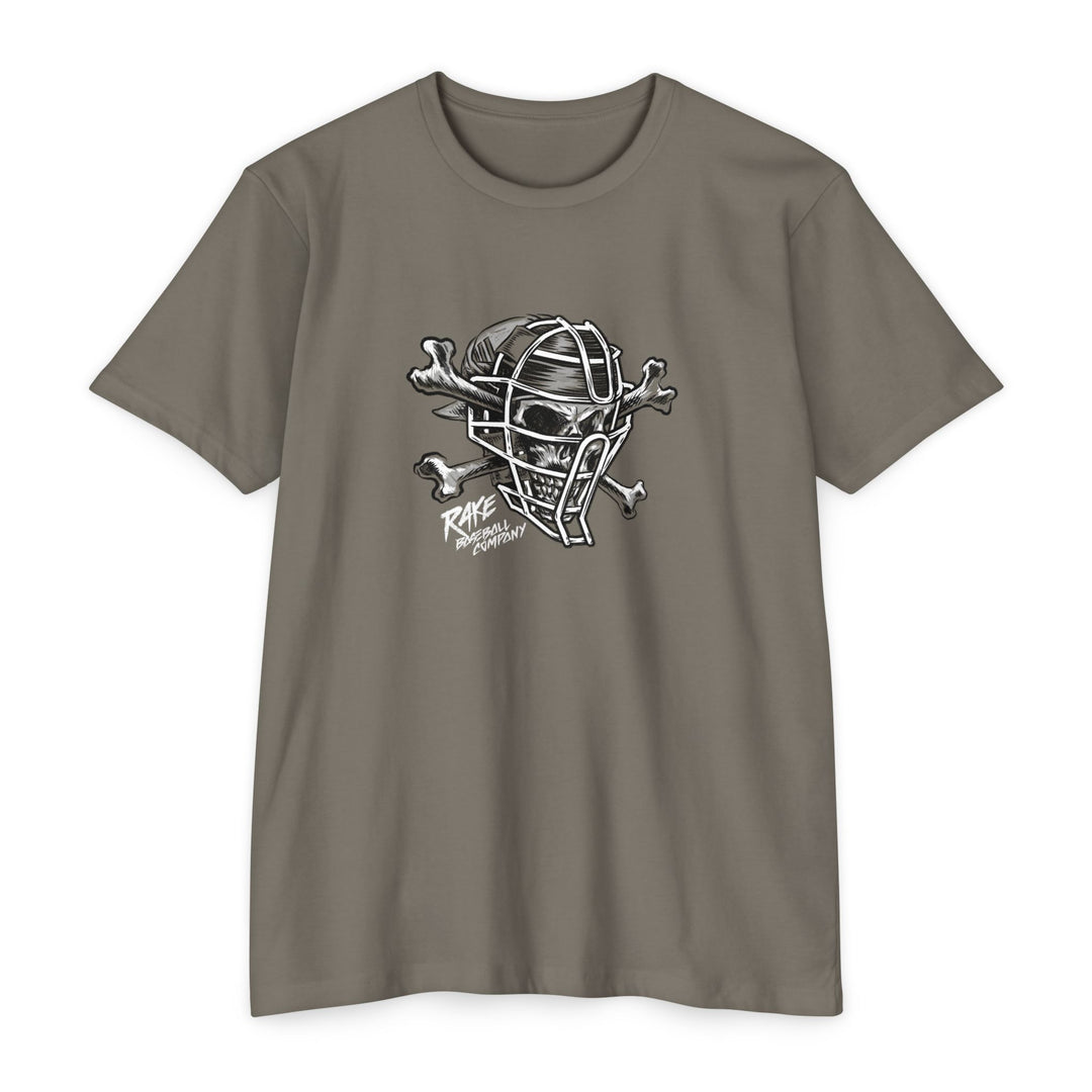 Skull & Bones Catching Tee - Rake Baseball Company - RAKE BASEBALL | BASEBALL T-SHIRT | BASEBALL CLOTHING | GOOD VIBES ONLY