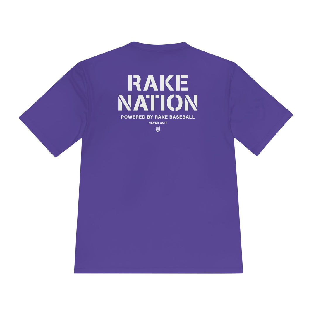 Rake Nation Dry Fit Tee - Rake Baseball Company - RAKE BASEBALL | BASEBALL T-SHIRT | BASEBALL CLOTHING | GOOD VIBES ONLY