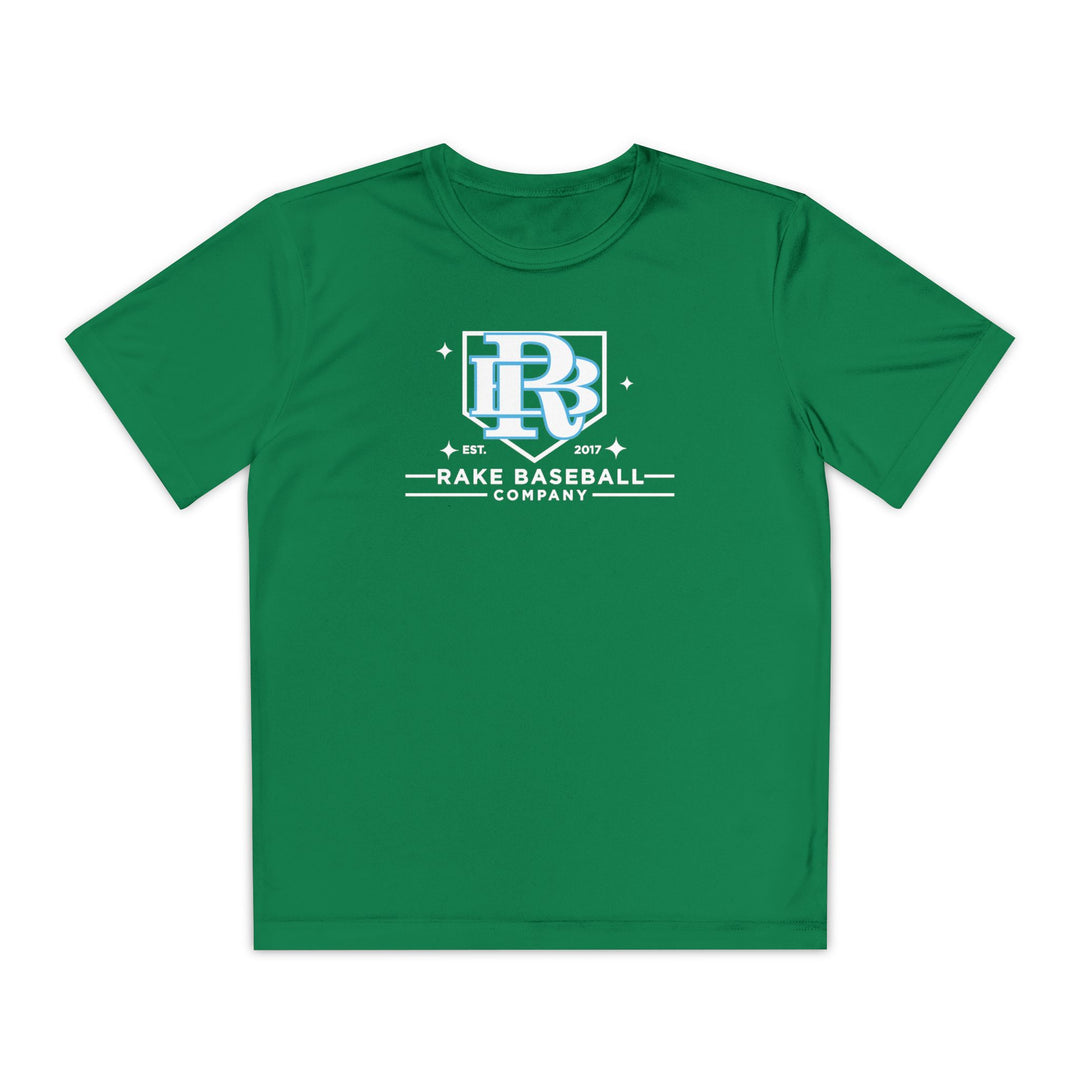 Kids Rake Baseball Homeplate Tee Dry Fit Tee - Rake Baseball Company - RAKE BASEBALL | BASEBALL T-SHIRT | BASEBALL CLOTHING | GOOD VIBES ONLY
