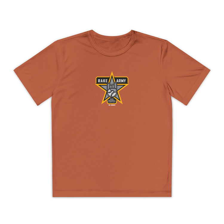 Kids Rake Army Dry Fit Tee - Rake Baseball Company - RAKE BASEBALL | BASEBALL T-SHIRT | BASEBALL CLOTHING | GOOD VIBES ONLY