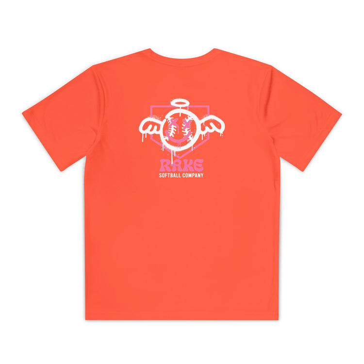 Kids She Angel Drip Softball Dry Fit Tee - Rake Baseball Company - RAKE BASEBALL | BASEBALL T-SHIRT | BASEBALL CLOTHING | GOOD VIBES ONLY