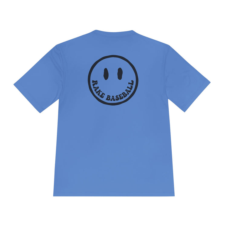 Rake Smile Dry Fit Tee - Rake Baseball Company - RAKE BASEBALL | BASEBALL T-SHIRT | BASEBALL CLOTHING | GOOD VIBES ONLY