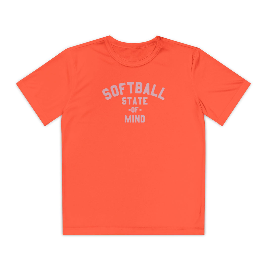 Kids Softball State Of Mind Dry Fit Tee - Rake Baseball Company - RAKE BASEBALL | BASEBALL T-SHIRT | BASEBALL CLOTHING | GOOD VIBES ONLY
