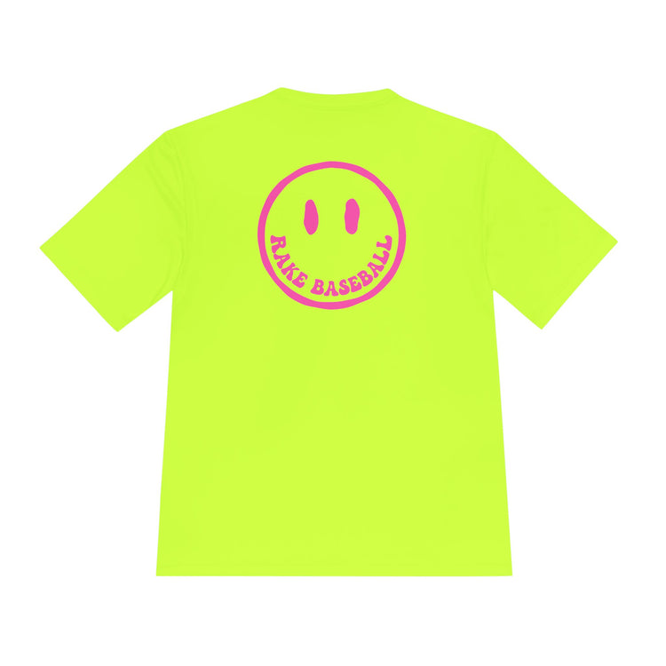 Rake Smile Dry Fit Tee - Rake Baseball Company - RAKE BASEBALL | BASEBALL T-SHIRT | BASEBALL CLOTHING | GOOD VIBES ONLY
