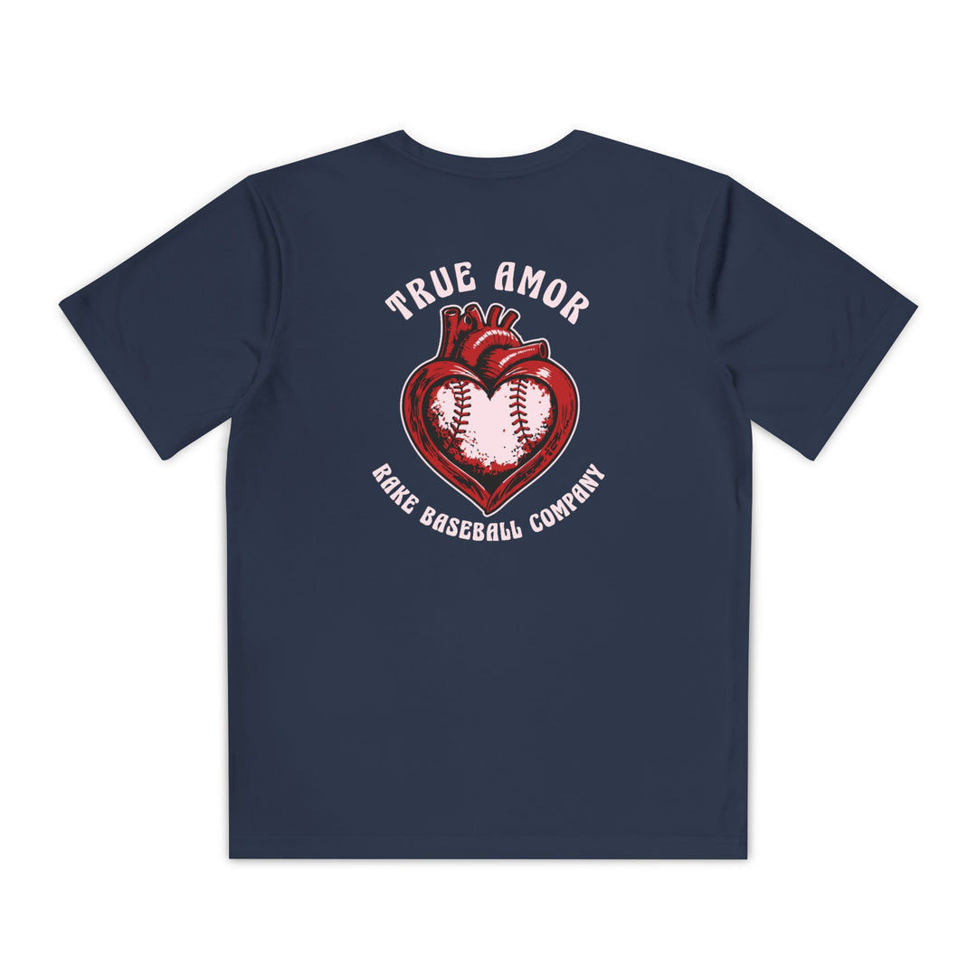 Kids True Amor Baseball Dry Fit Tee - Rake Baseball Company - RAKE BASEBALL | BASEBALL T-SHIRT | BASEBALL CLOTHING | GOOD VIBES ONLY