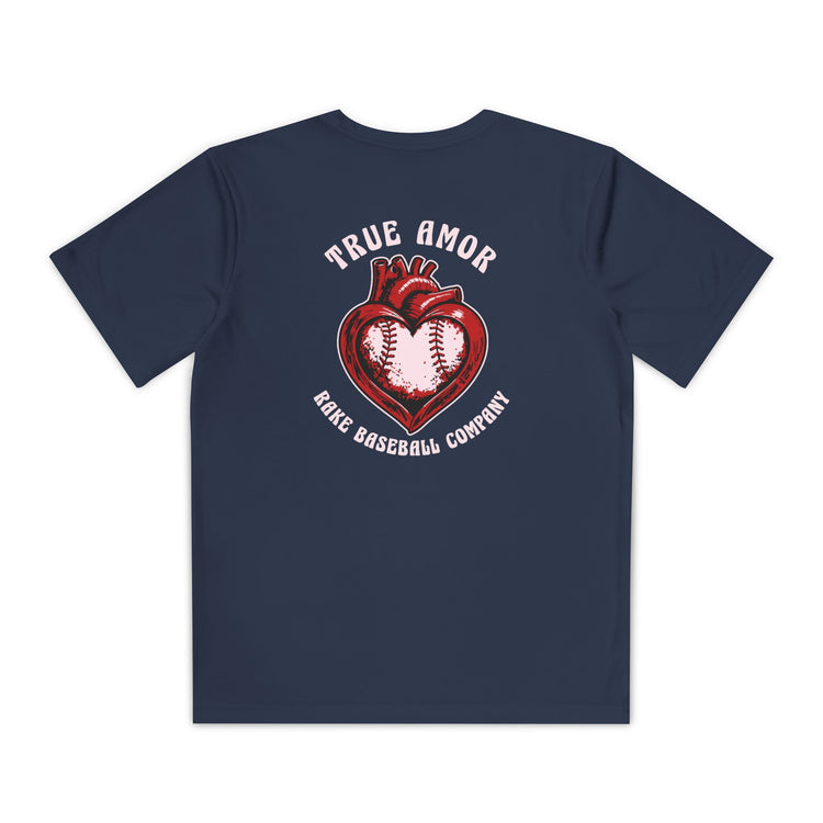 Kids True Amor Baseball Dry Fit Tee - Rake Baseball Company - RAKE BASEBALL | BASEBALL T-SHIRT | BASEBALL CLOTHING | GOOD VIBES ONLY