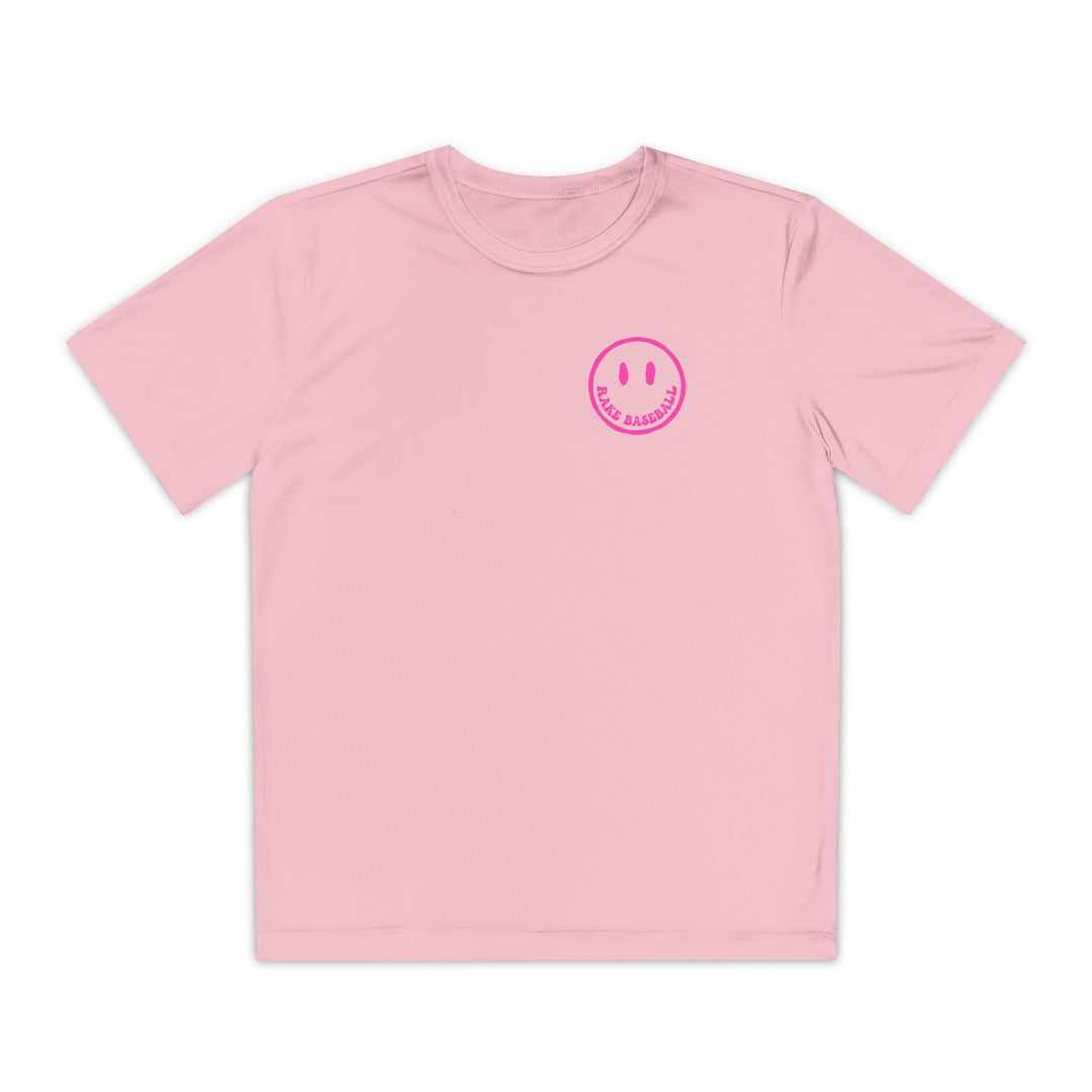 Kids Rake Smile Dry Fit Tee - Rake Baseball Company - RAKE BASEBALL | BASEBALL T-SHIRT | BASEBALL CLOTHING | GOOD VIBES ONLY