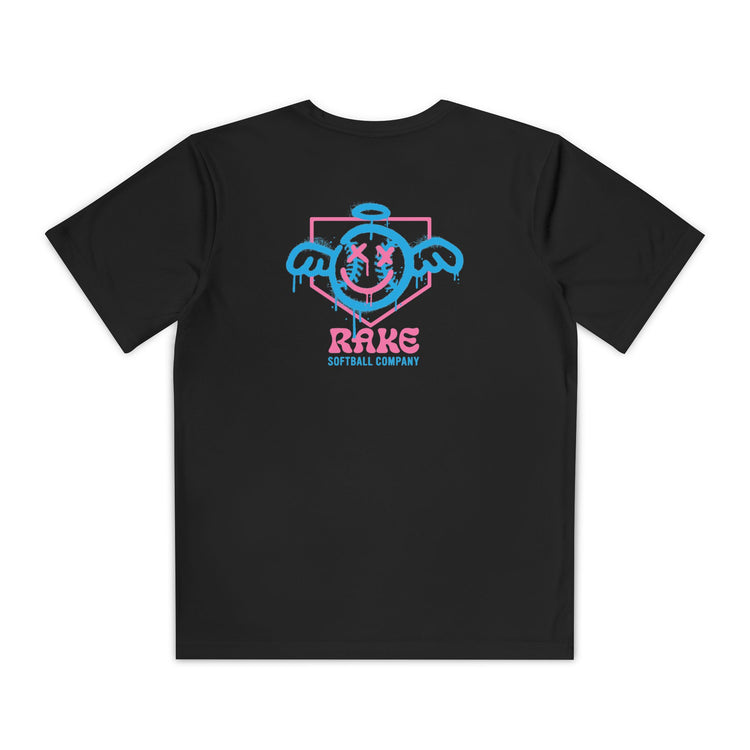 Kids She Angel Drip Softball Dry Fit Tee - Rake Baseball Company - RAKE BASEBALL | BASEBALL T-SHIRT | BASEBALL CLOTHING | GOOD VIBES ONLY
