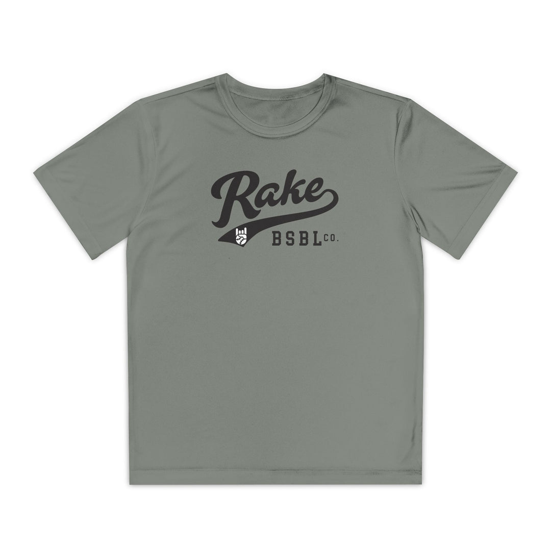 Kids Rake Script Dry Fit Tee - Rake Baseball Company - RAKE BASEBALL | BASEBALL T-SHIRT | BASEBALL CLOTHING | GOOD VIBES ONLY