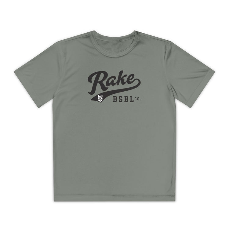 Kids Rake Script Dry Fit Tee - Rake Baseball Company - RAKE BASEBALL | BASEBALL T-SHIRT | BASEBALL CLOTHING | GOOD VIBES ONLY