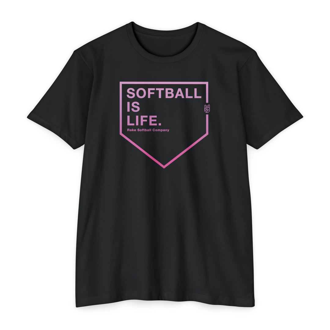 Softball Is Life Tee - Rake Baseball Company - RAKE BASEBALL | BASEBALL T-SHIRT | BASEBALL CLOTHING | GOOD VIBES ONLY