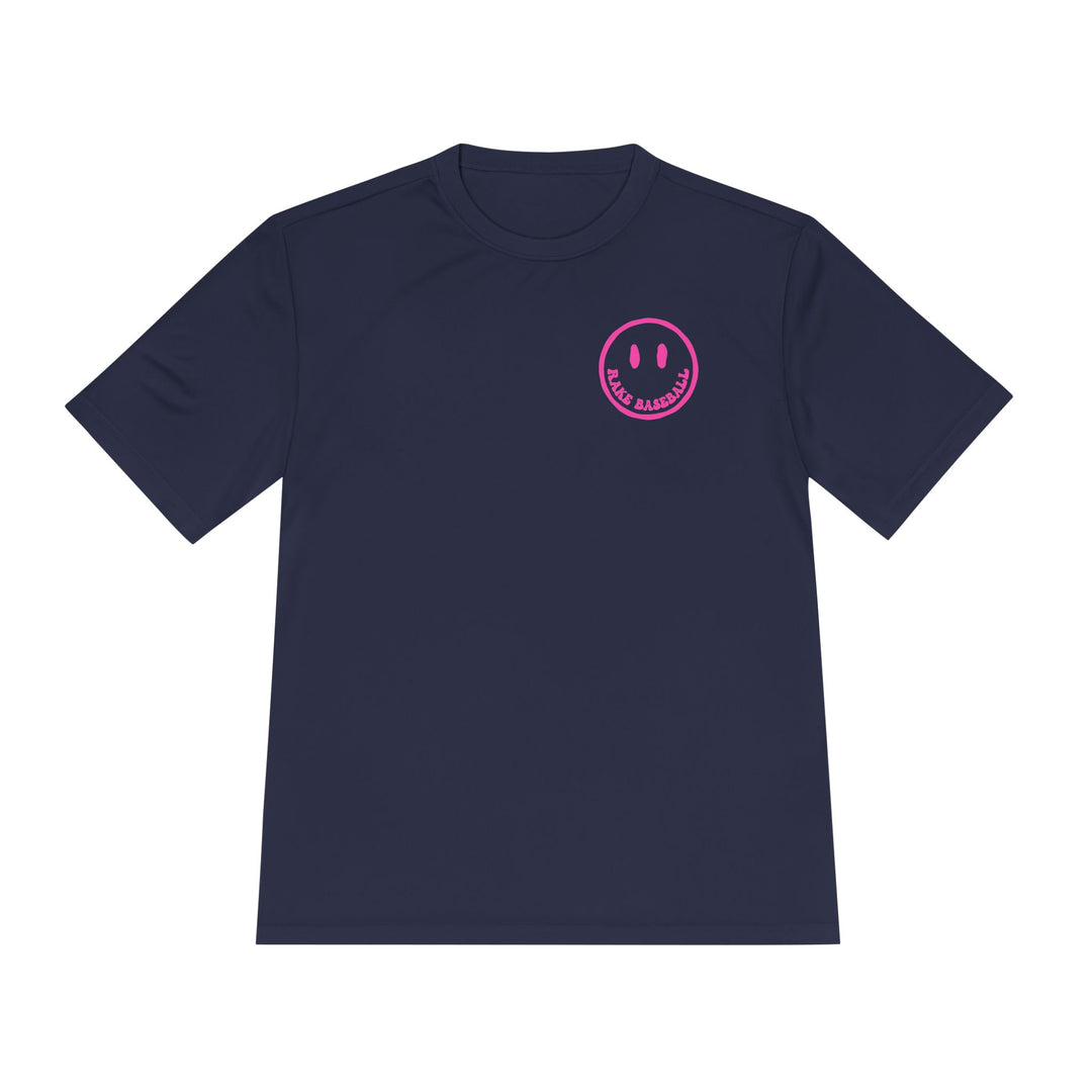 Rake Smile Dry Fit Tee - Rake Baseball Company - RAKE BASEBALL | BASEBALL T-SHIRT | BASEBALL CLOTHING | GOOD VIBES ONLY