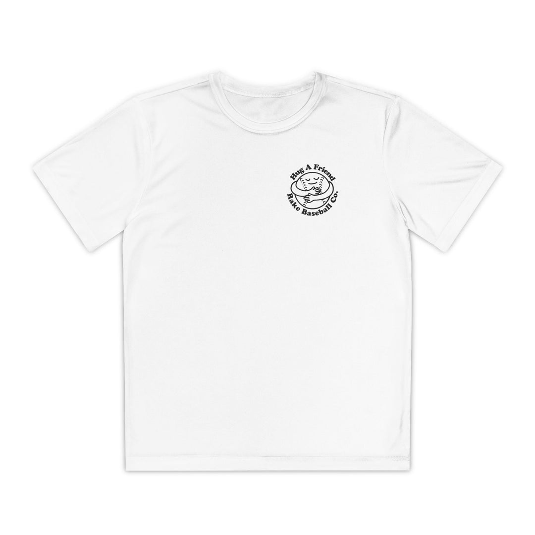 Kids Hug A Friend Dry Fit Tee - Rake Baseball Company - RAKE BASEBALL | BASEBALL T-SHIRT | BASEBALL CLOTHING | GOOD VIBES ONLY