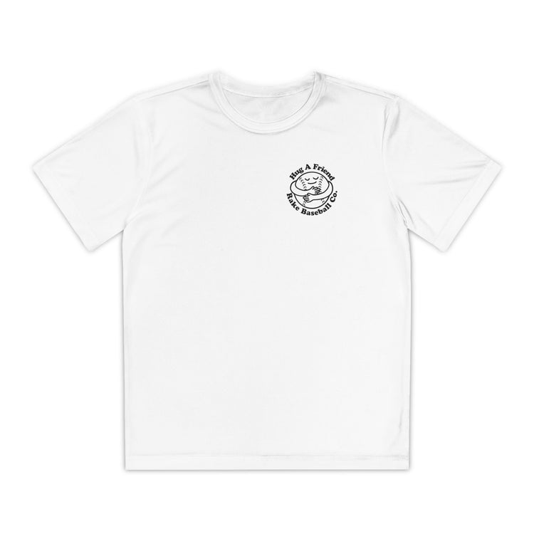 Kids Hug A Friend Dry Fit Tee - Rake Baseball Company - RAKE BASEBALL | BASEBALL T-SHIRT | BASEBALL CLOTHING | GOOD VIBES ONLY