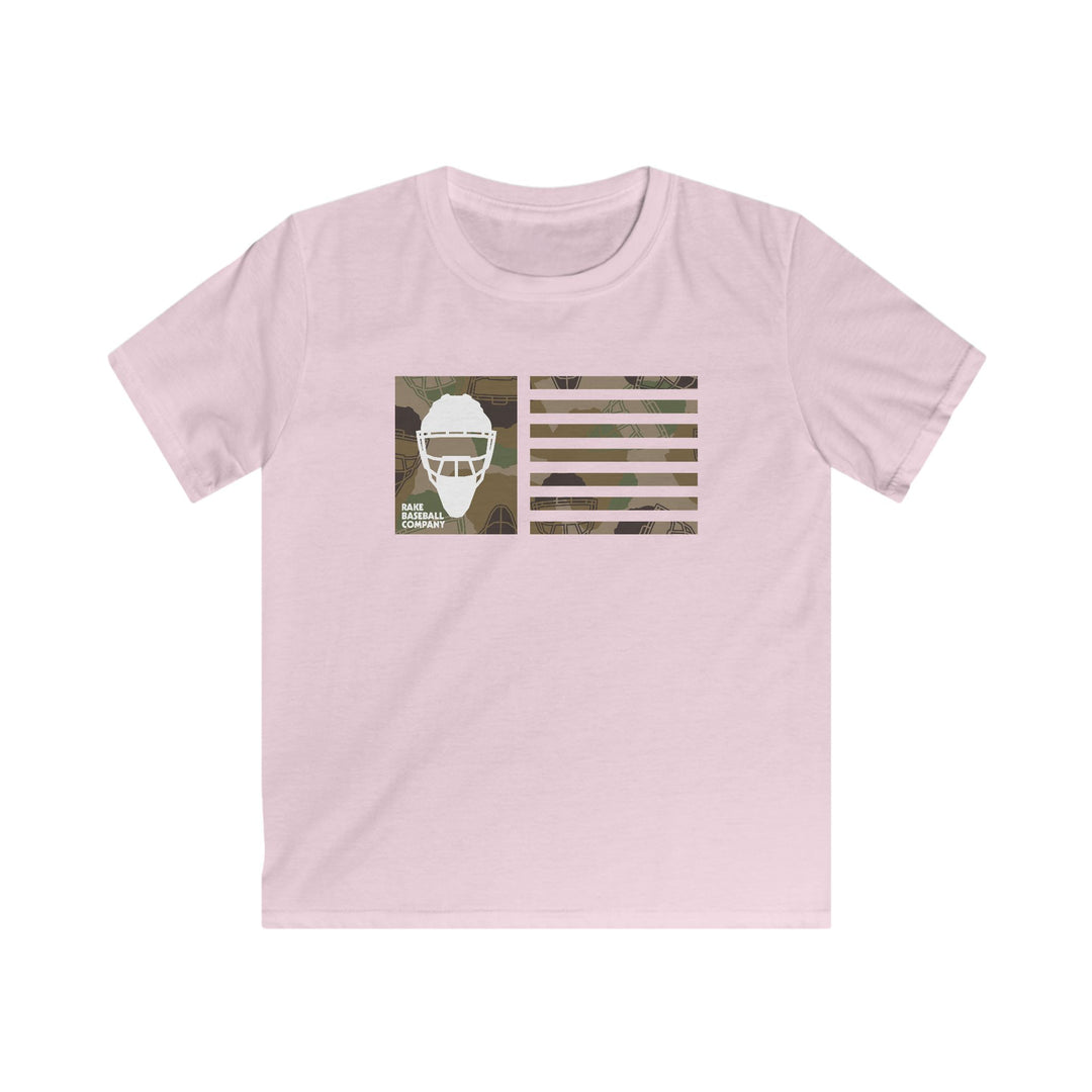 Kids Camo Hockey Mask Flag Tee