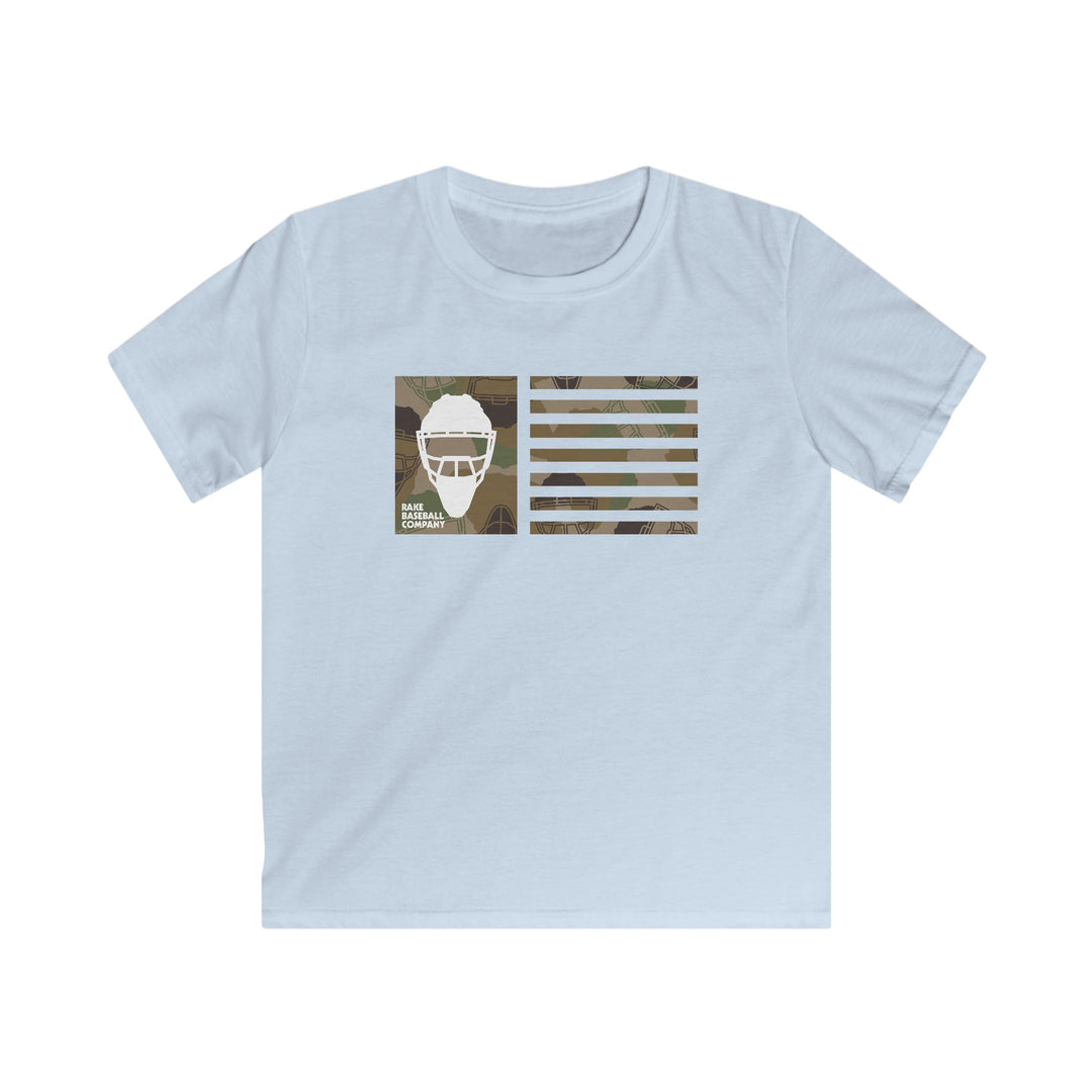 Kids Camo Hockey Mask Flag Tee