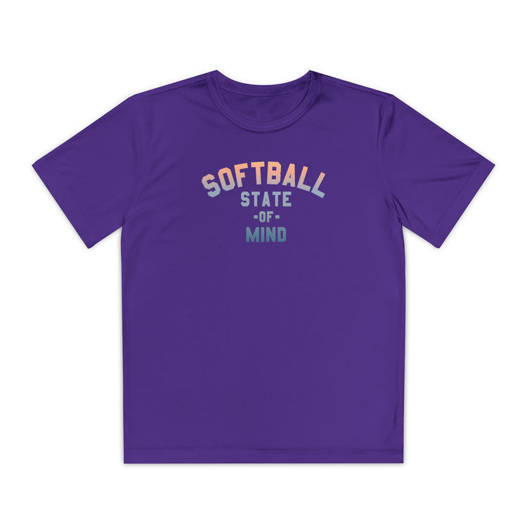 Kids Softball State Of Mind Dry Fit Tee - Rake Baseball Company - RAKE BASEBALL | BASEBALL T-SHIRT | BASEBALL CLOTHING | GOOD VIBES ONLY