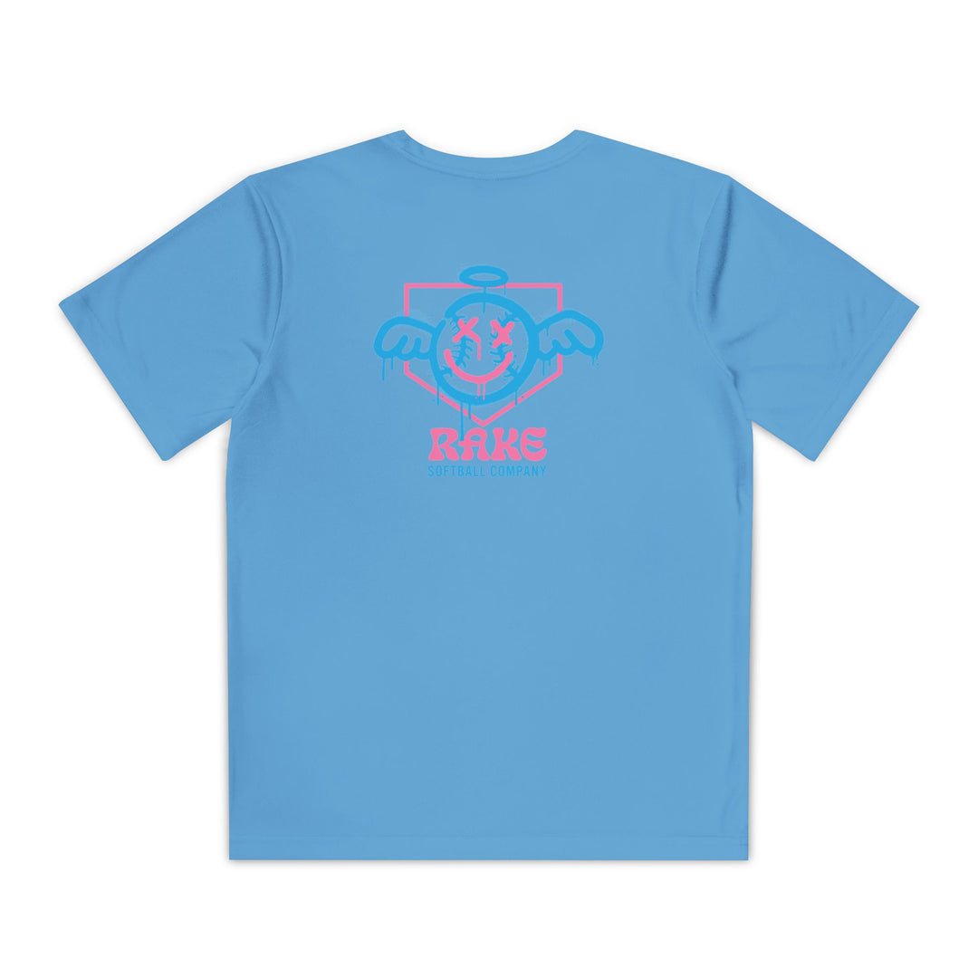 Kids She Angel Drip Softball Dry Fit Tee - Rake Baseball Company - RAKE BASEBALL | BASEBALL T-SHIRT | BASEBALL CLOTHING | GOOD VIBES ONLY