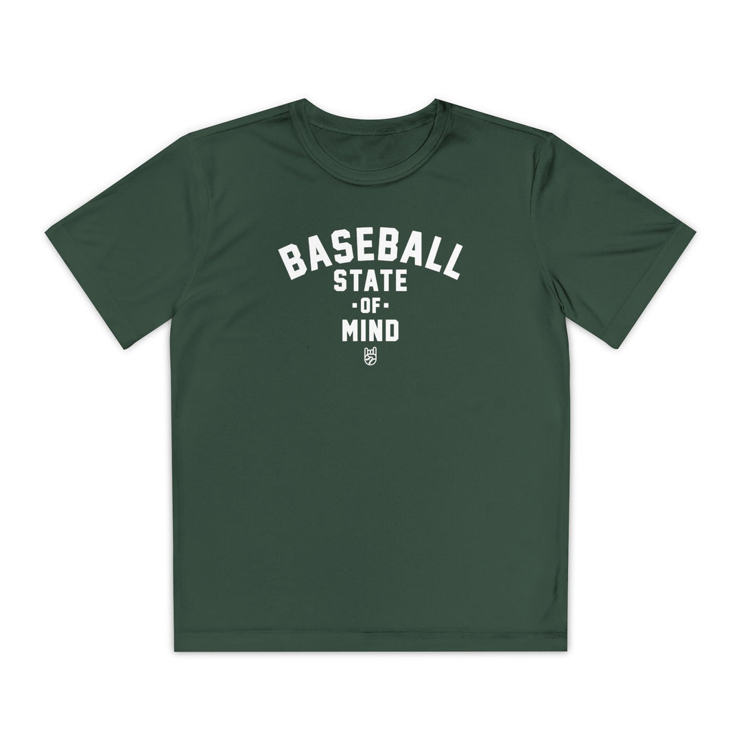 Kids Baseball State Of Mind Dry Fit Tee - Rake Baseball Company - RAKE BASEBALL | BASEBALL T-SHIRT | BASEBALL CLOTHING | GOOD VIBES ONLY