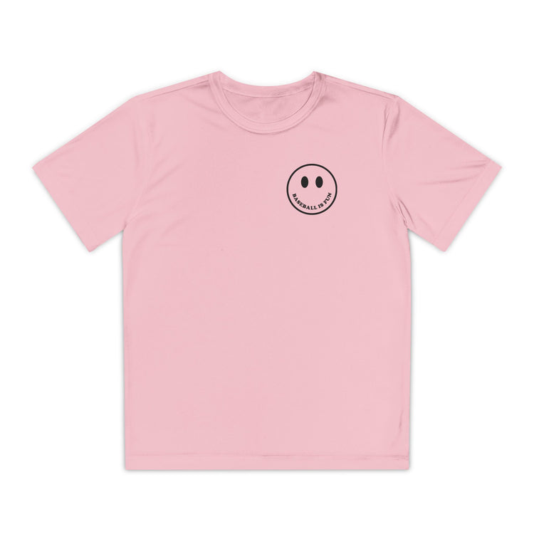 Kids Baseball Is Fun Dry Fit Tee - Rake Baseball Company - RAKE BASEBALL | BASEBALL T-SHIRT | BASEBALL CLOTHING | GOOD VIBES ONLY