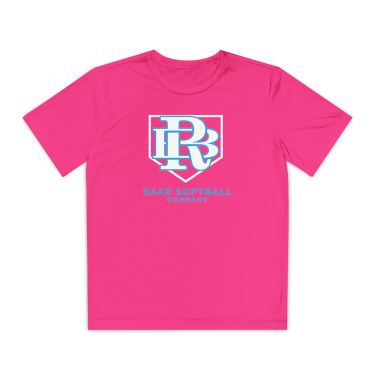 Kids RB Homeplate Softball Dry Fit Tee - Rake Baseball Company - RAKE BASEBALL | BASEBALL T-SHIRT | BASEBALL CLOTHING | GOOD VIBES ONLY