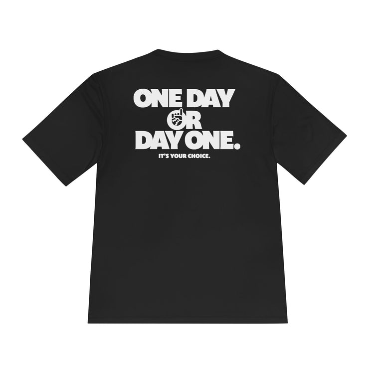 One Day or Day One Dry Fit Tee - Rake Baseball Company - RAKE BASEBALL | BASEBALL T-SHIRT | BASEBALL CLOTHING | GOOD VIBES ONLY