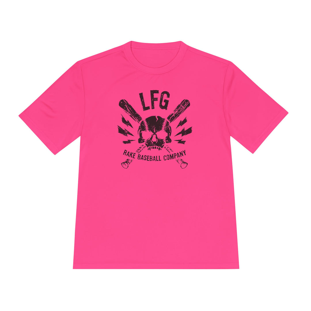LFG Baseball Skull Dry Fit Tee - Rake Baseball Company - RAKE BASEBALL | BASEBALL T-SHIRT | BASEBALL CLOTHING | GOOD VIBES ONLY