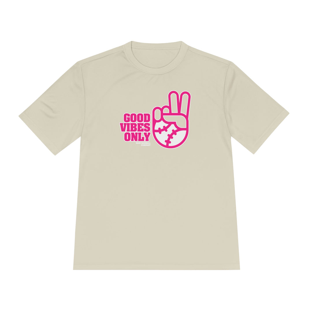 Good Vibes Only Dry Fit Tee - Rake Baseball Company - RAKE BASEBALL | BASEBALL T-SHIRT | BASEBALL CLOTHING | GOOD VIBES ONLY