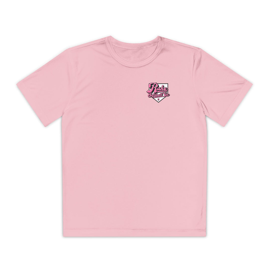 Kids Rake Softball Co. Dry Fit Tee - Rake Baseball Company - RAKE BASEBALL | BASEBALL T-SHIRT | BASEBALL CLOTHING | GOOD VIBES ONLY
