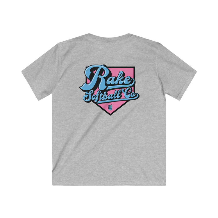 Kids Rake Softball Co. Tee - Rake Baseball Company - RAKE BASEBALL | BASEBALL T-SHIRT | BASEBALL CLOTHING | GOOD VIBES ONLY