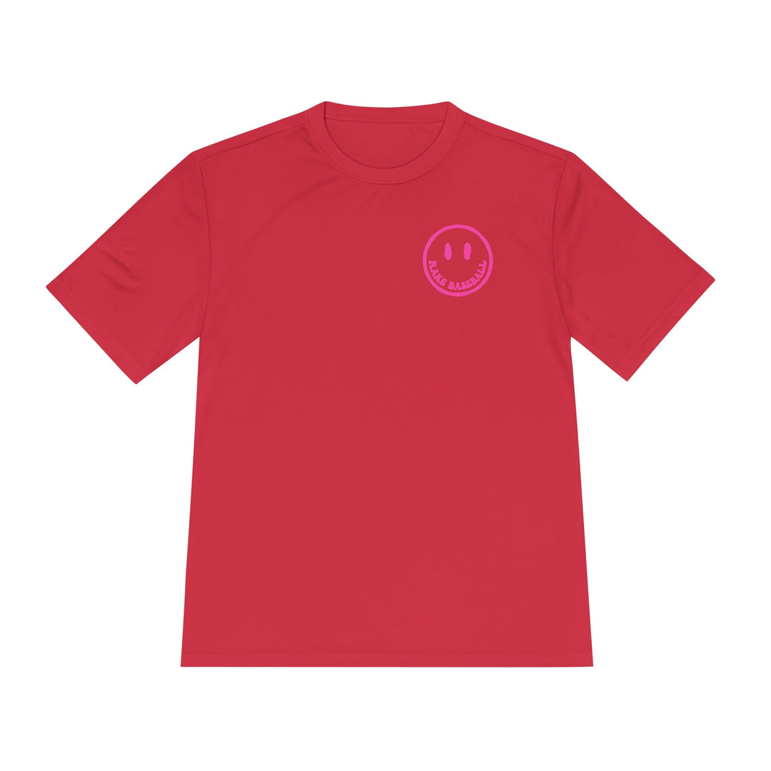 Rake Smile Dry Fit Tee - Rake Baseball Company - RAKE BASEBALL | BASEBALL T-SHIRT | BASEBALL CLOTHING | GOOD VIBES ONLY