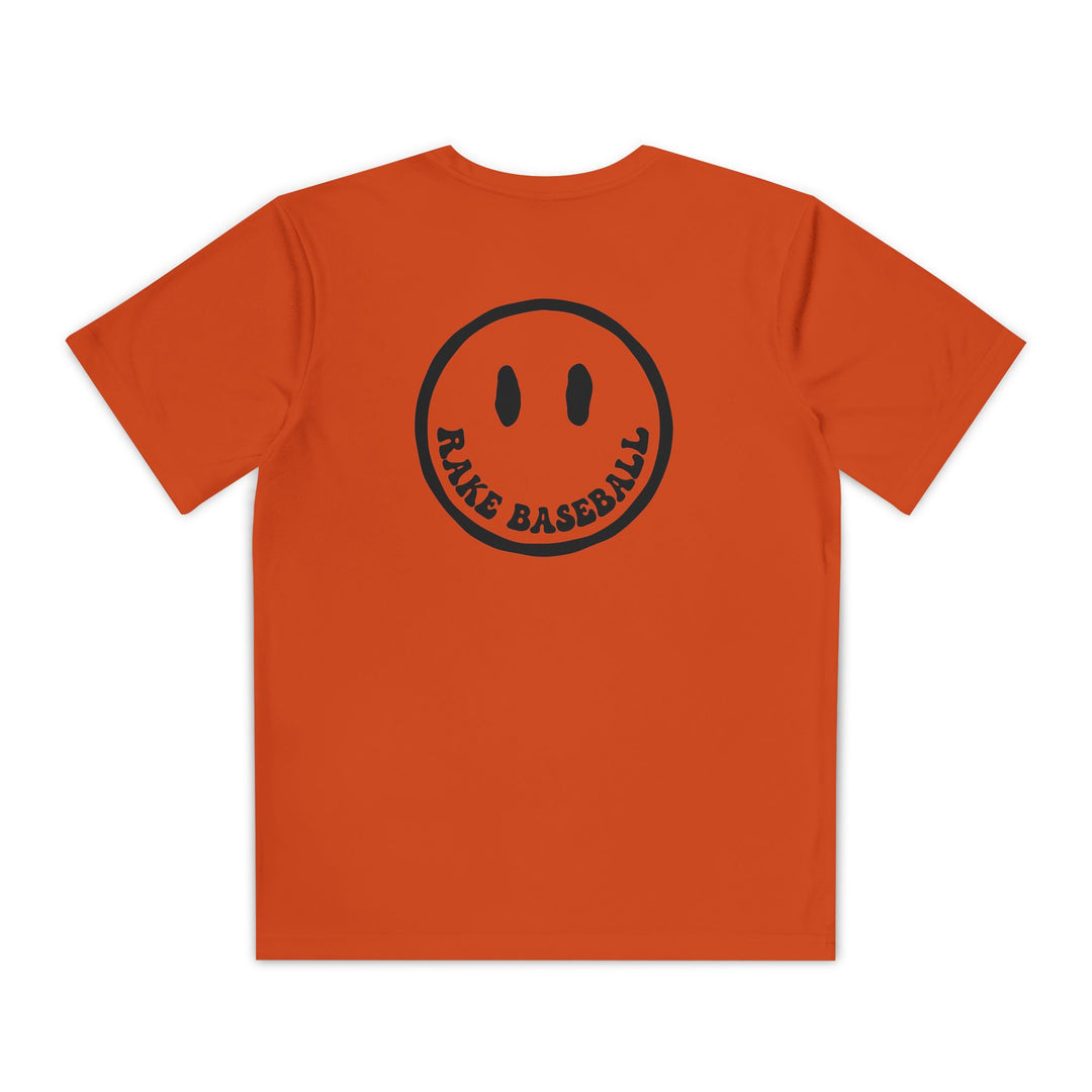 Kids Rake Smile Dry Fit Tee - Rake Baseball Company - RAKE BASEBALL | BASEBALL T-SHIRT | BASEBALL CLOTHING | GOOD VIBES ONLY
