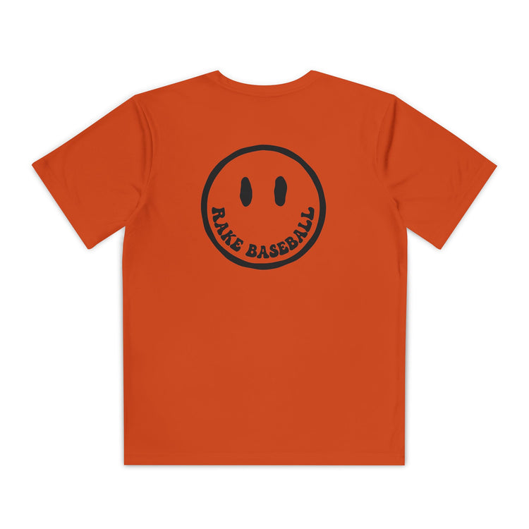 Kids Rake Smile Dry Fit Tee - Rake Baseball Company - RAKE BASEBALL | BASEBALL T-SHIRT | BASEBALL CLOTHING | GOOD VIBES ONLY