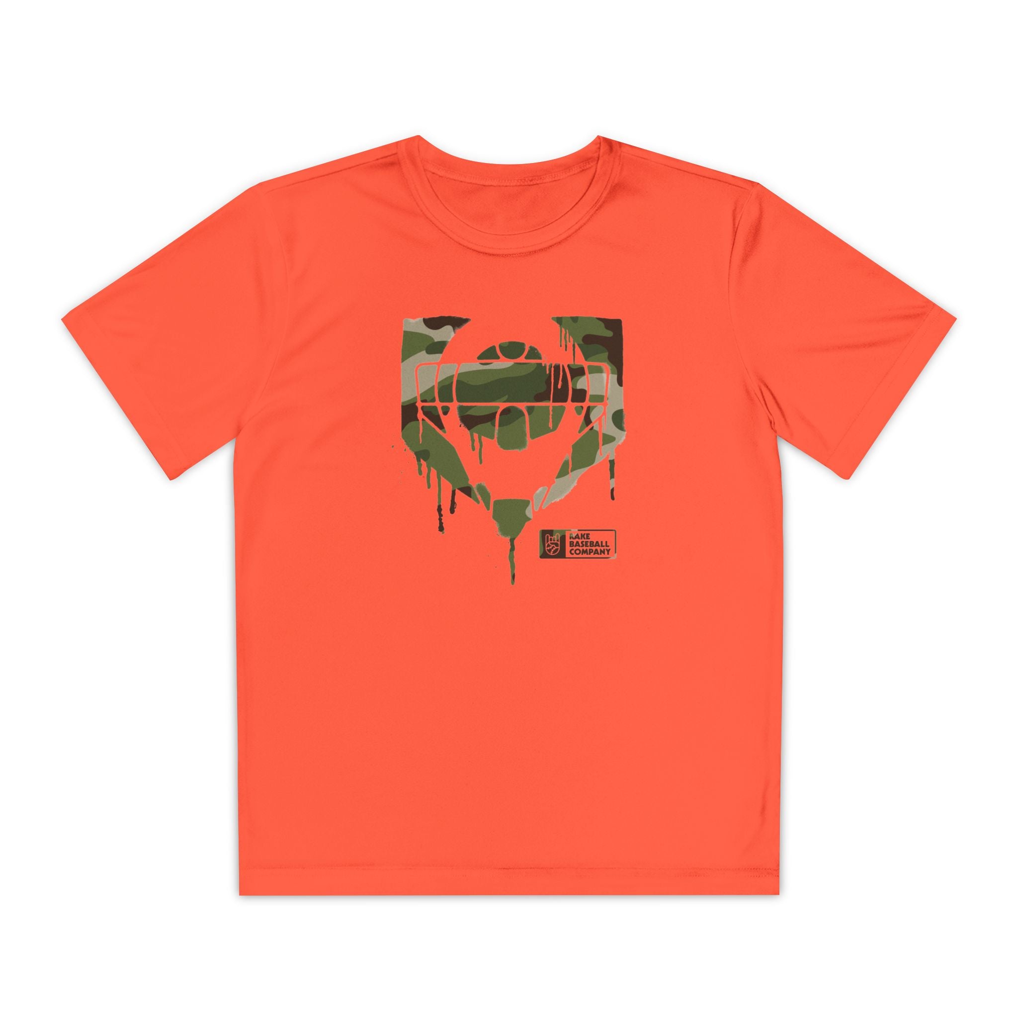 Kids Catcher's Drip Camo Dry Fit Tee - Rake Baseball Company - RAKE BASEBALL | BASEBALL T-SHIRT | BASEBALL CLOTHING | GOOD VIBES ONLY