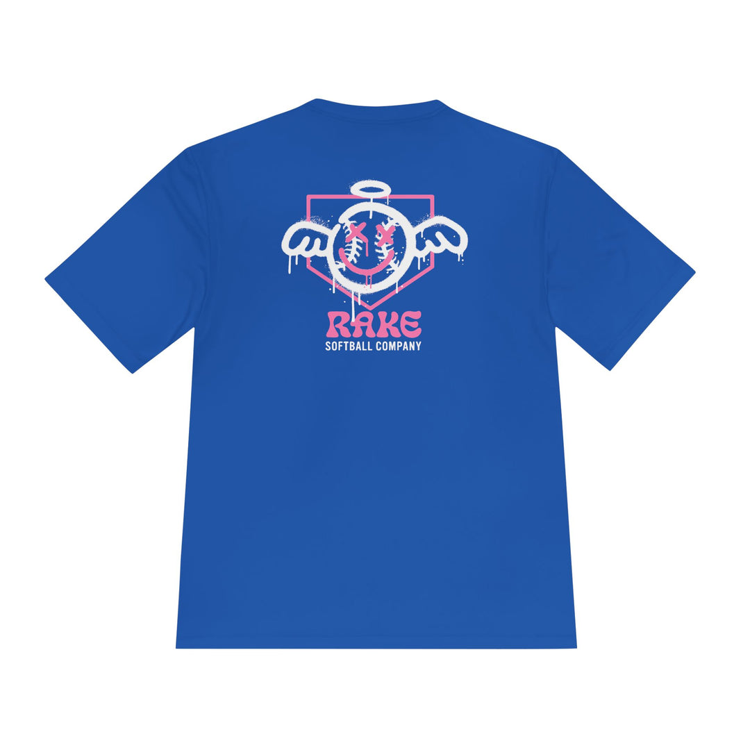 She Angel Drip Softball Dry Fit Tee - Rake Baseball Company - RAKE BASEBALL | BASEBALL T-SHIRT | BASEBALL CLOTHING | GOOD VIBES ONLY