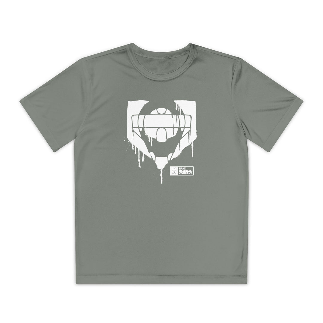 Kids Catcher's Drip Dry Fit Tee - Rake Baseball Company - RAKE BASEBALL | BASEBALL T-SHIRT | BASEBALL CLOTHING | GOOD VIBES ONLY