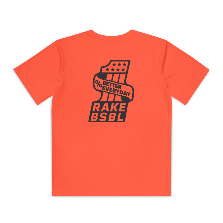 Kids One Percent Better Dry Fit Tee - Rake Baseball Company - RAKE BASEBALL | BASEBALL T-SHIRT | BASEBALL CLOTHING | GOOD VIBES ONLY