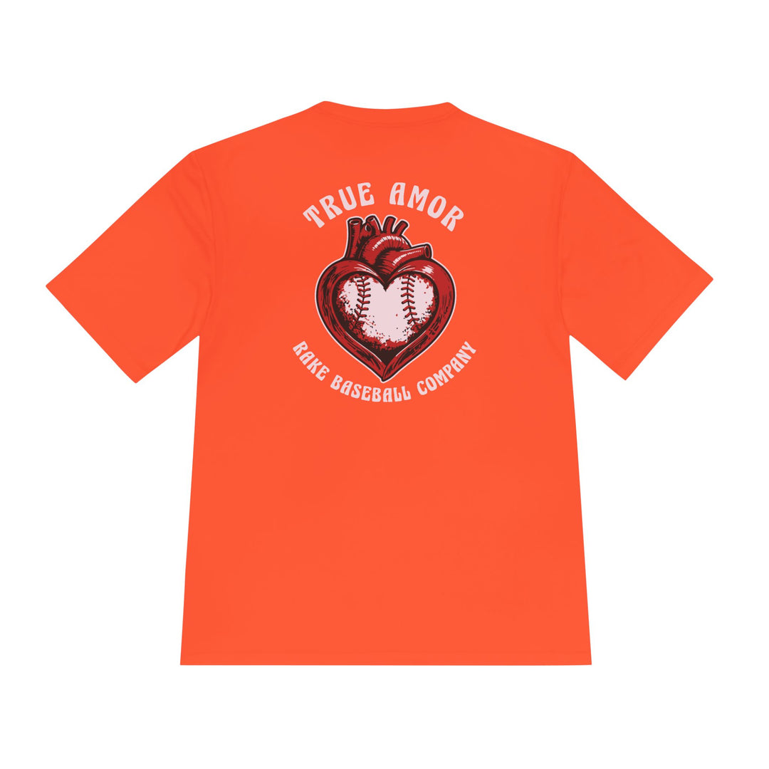 True Amor Baseball Dry Fit Tee - Rake Baseball Company - RAKE BASEBALL | BASEBALL T-SHIRT | BASEBALL CLOTHING | GOOD VIBES ONLY