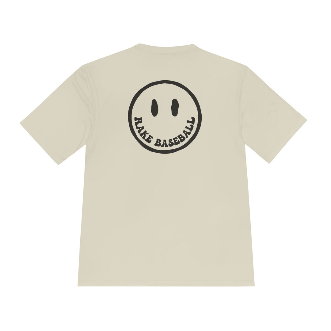 Rake Smile Dry Fit Tee - Rake Baseball Company - RAKE BASEBALL | BASEBALL T-SHIRT | BASEBALL CLOTHING | GOOD VIBES ONLY
